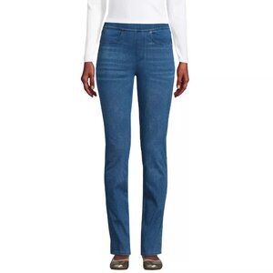 Petite Lands' End Starfish Mid-Rise Pull-On Jeans Color: Medium Sea Blue Size: M